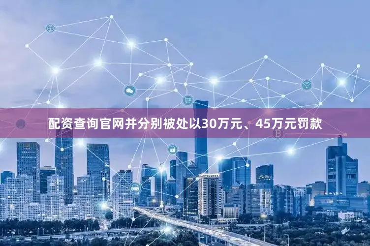 配资查询官网并分别被处以30万元、45万元罚款