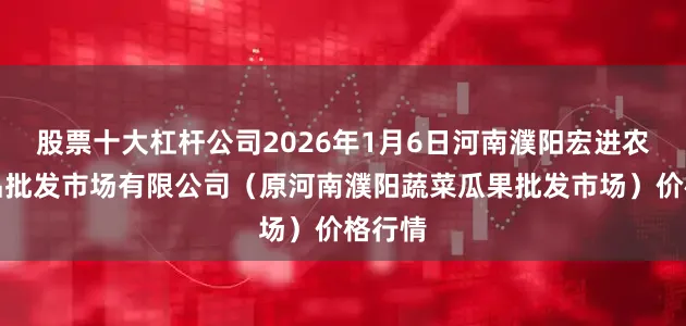 股票十大杠杆公司2026年1月6日河南濮阳宏进农副产品批发市场有限公司（原河南濮阳蔬菜瓜果批发市场）价格行情